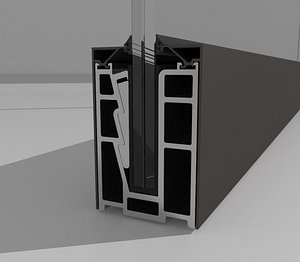 Railing glass in Aluminium 3D