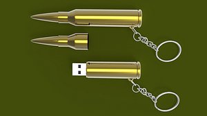 bullet usb stick flash drive 3D model