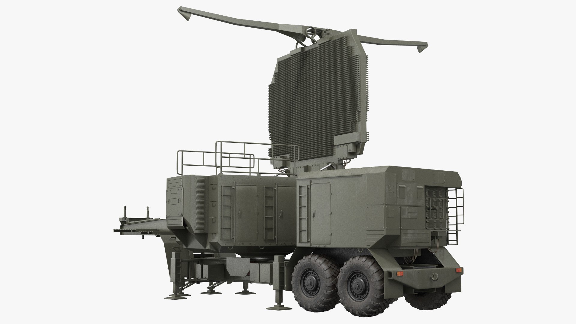 Long Range Surveillance Radar 64N6 Rigged 3D model preview