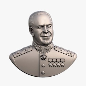 3D 3D model of the bas-relief of Marshal Georgy Zhukov model