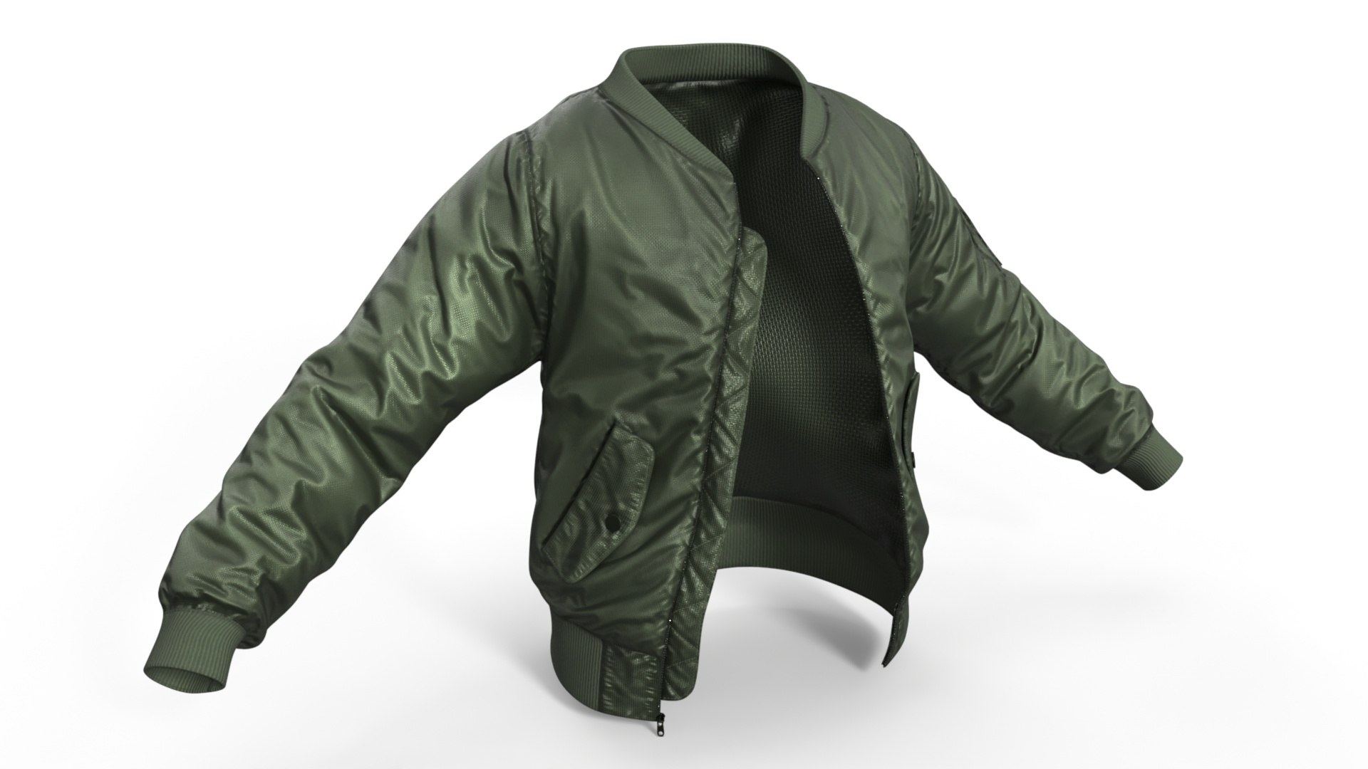 Bomber Jacket Green 3D model preview