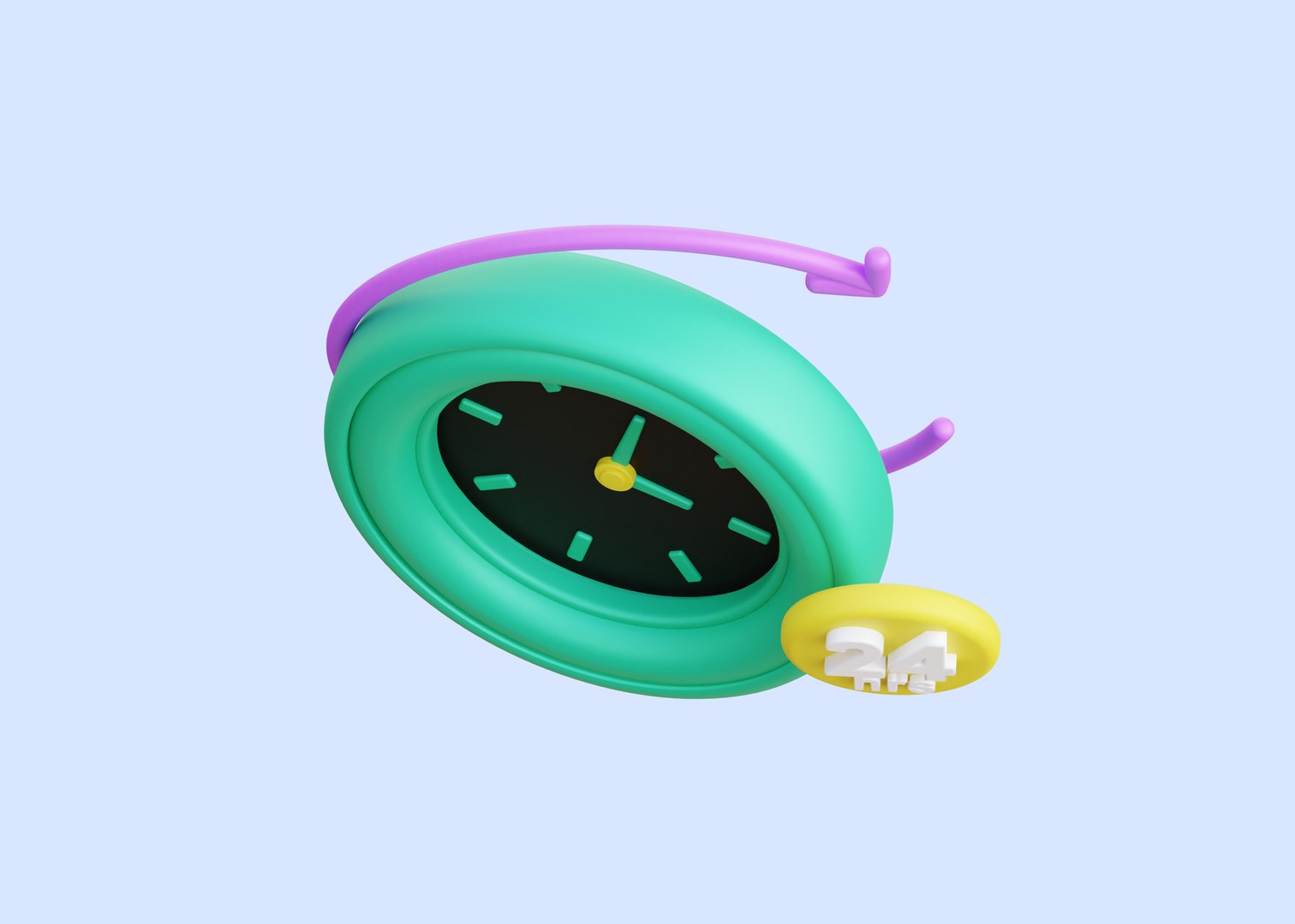 3D 24 Hours Icon Illustration - TurboSquid 2229224