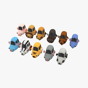 Animal Car Toys Pack 01 3D model