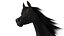 Galoppierendes arabisches Pferd mit schwarzem Fell