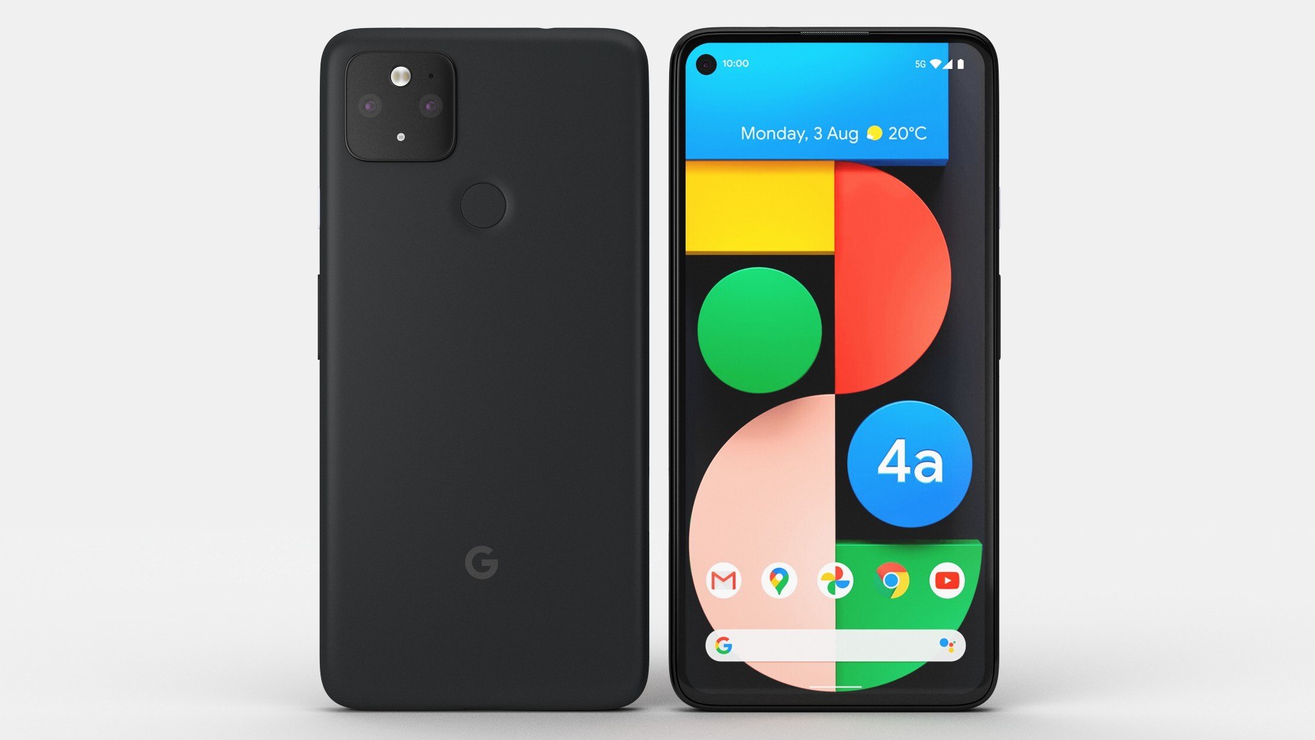 5G Mobile Phone Google Pixel 4a Just Black 3D model preview