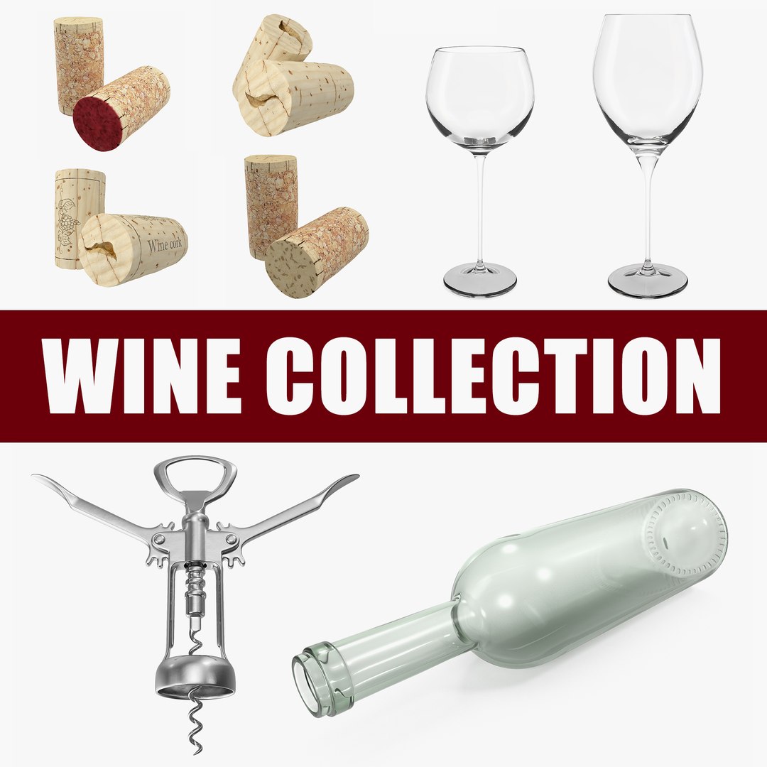 Wine 3D Models Collection 3D model preview