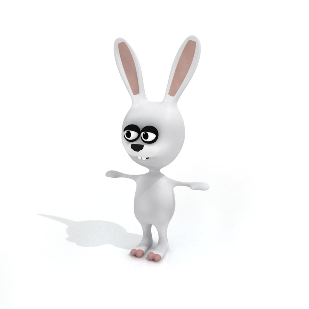 3d model cartoon rabbit rig