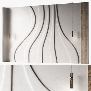 Modern wall composition Bedroom headboard kit 3D model