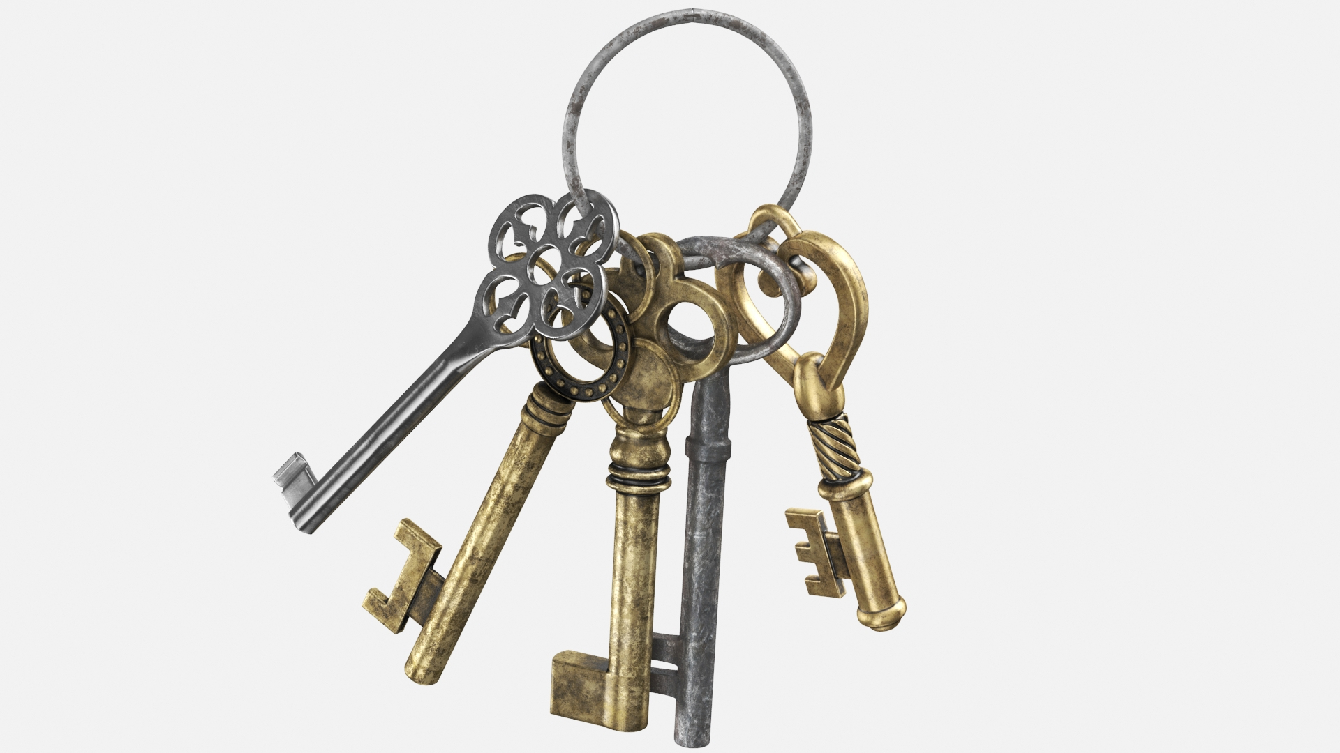 Совсем ключ. Старинный ключ. Кольцо для связки ключей. Антикварный ключ. Связка старинных ключей.