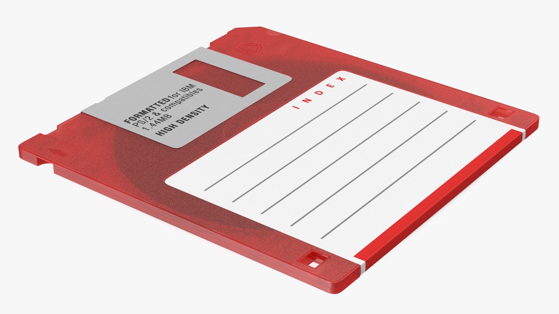 Floppy Disk 3 and a Half Inch Red 3D model preview