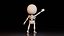 Stylized Cartoon Skeleton Character with Tombstone