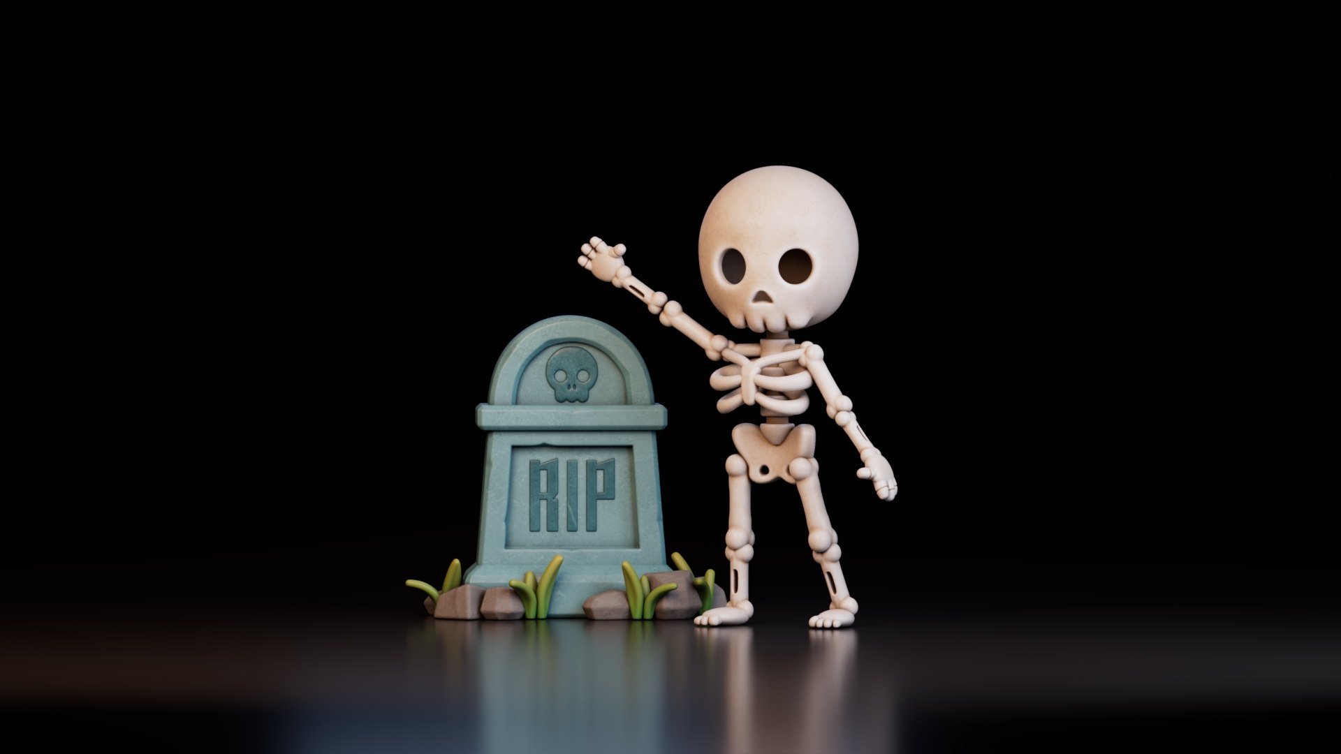 Stylized Cartoon Skeleton Character with Tombstone 3D https://p.turbosquid.com/ts-thumb/5f/4TBZ2C/6W/preview3/jpg/1791788557/1920x1080/fit_q87/d5ad41eac3a5267c92428c6015fadf60b775147d/preview3.jpg