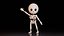 Stylized Cartoon Skeleton Character with Tombstone