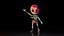 Stylized Cartoon Skeleton Character with Tombstone