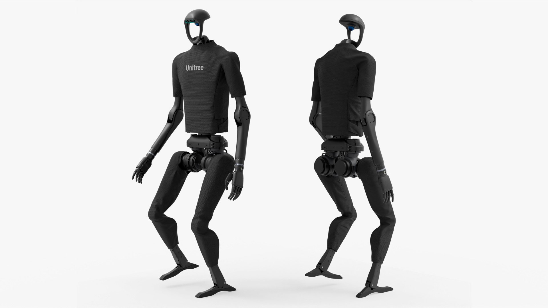 Unitree H1 Bipedal Robot Walking Animated Rigged For Blender 3D model preview