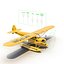 Light Aircraft Piper J 3 Seaplane Rigged Yellow 2