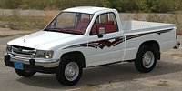 Toyota Huilx 2000-2005 with interior and engine and car floor