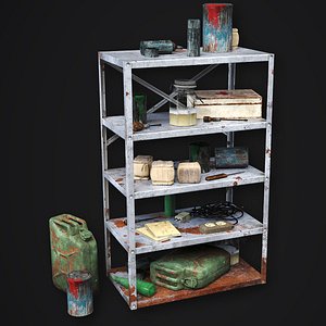 metal shelf - modular 3D model