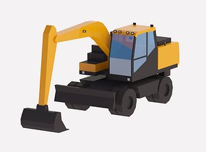 3D Excavator Construction Loader DX140W-7 Simplified model
