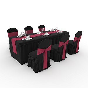 3D Banquet Table and Chair 133