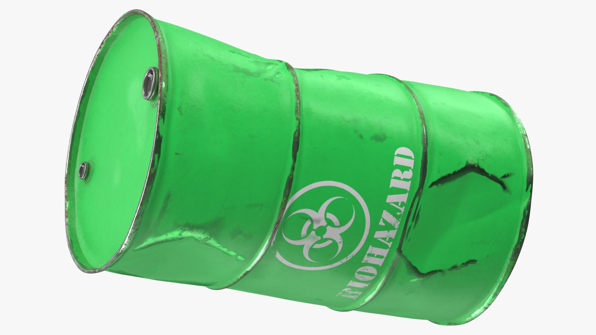 Rusty Biohazard Barrel 3D model preview
