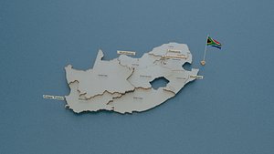 South Africa detailed Map with Animated Flag
