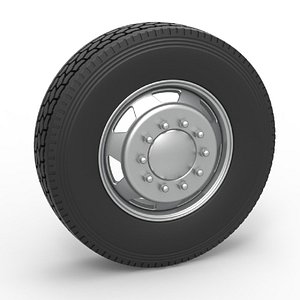 Front wheel of old school truck Scale 1 to 25