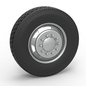 Front wheel of old school truck Scale 1 to 25