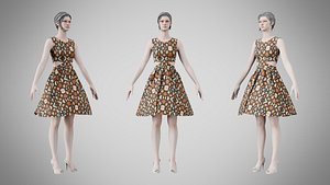 Dress 33 Abstract Organic Mosaic model