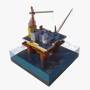 Oil rig platform 3D model
