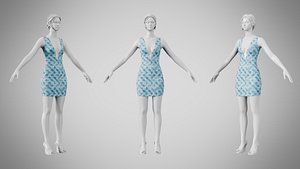 3D Dress 34 Crystalline Drift Brocade