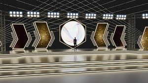 Entertainment Concert Event Stage 3D Model with Lights