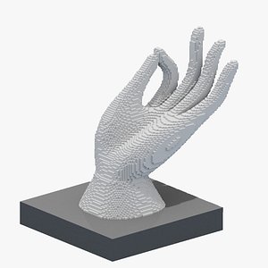 Voxel Hand Sculpture