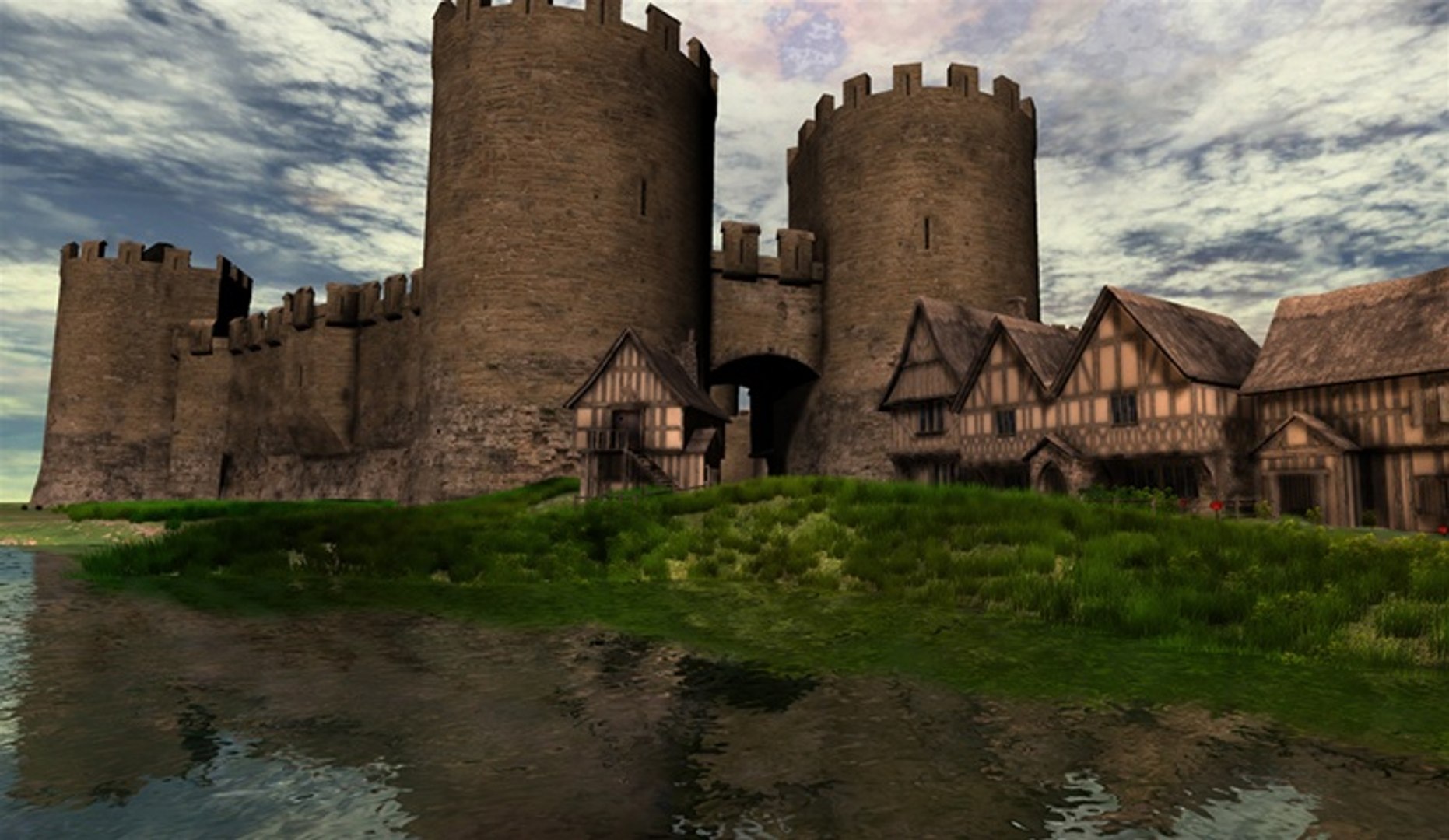 rhuddlan medieval castle 3d model