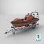 3D Used Boat Trailer and Rescue Motorboat