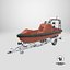 3D Used Boat Trailer and Rescue Motorboat