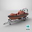 3D Used Boat Trailer and Rescue Motorboat