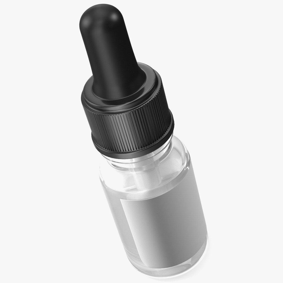 Clear Glass Dropper Bottle 5ml 3D model preview