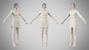 3D Dress 54 Citrine White model