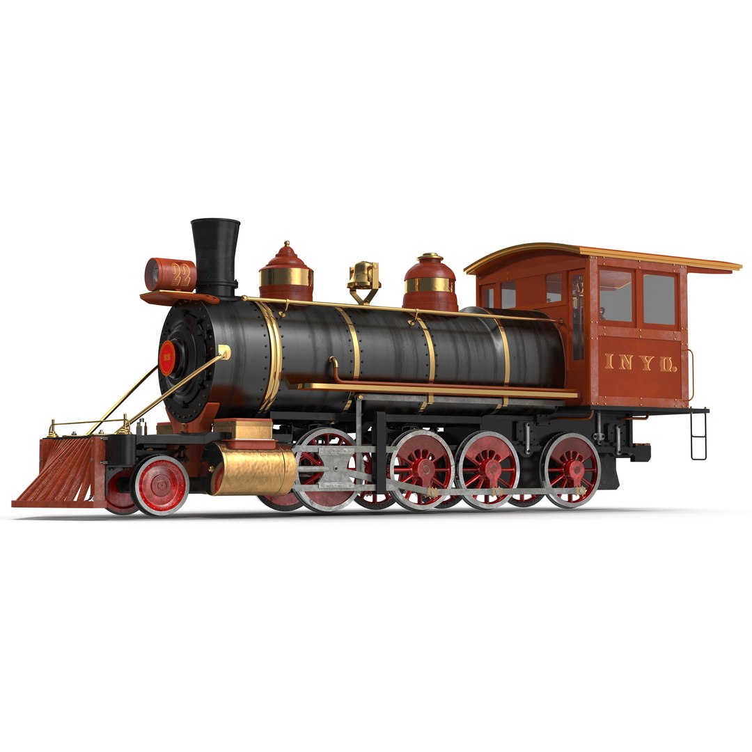 Steam Train Locomotive 2 3D model preview