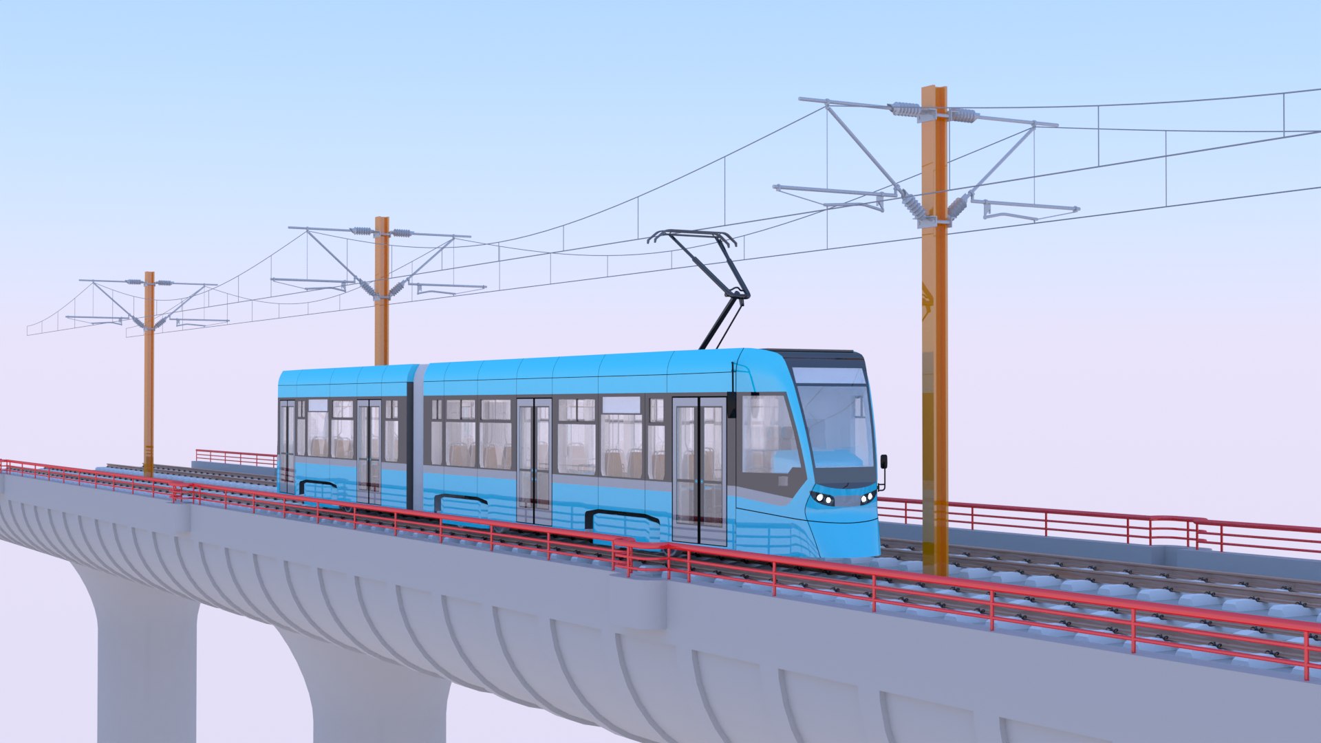 3D Bridge With Stadler Tram II - TurboSquid 2171788