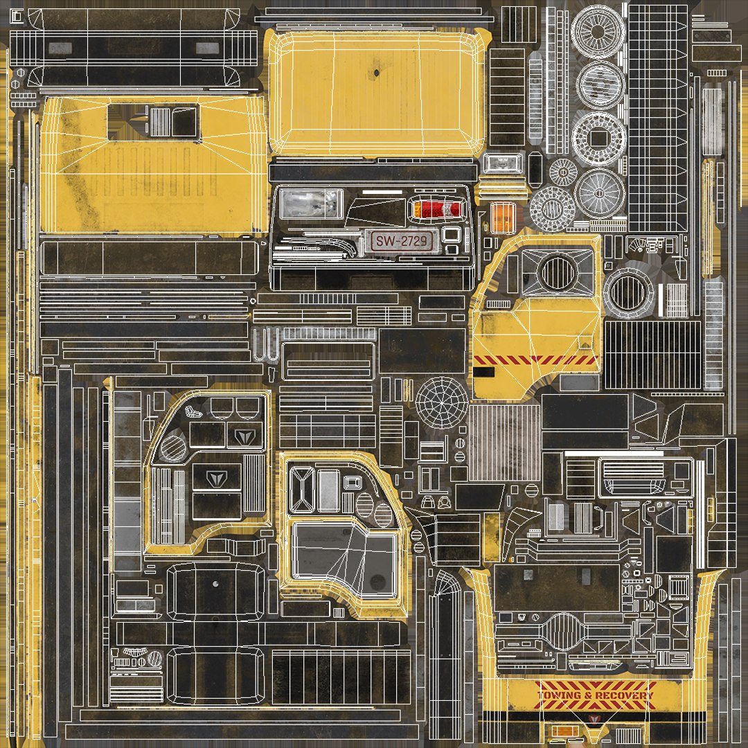 3D tow truck https://p.turbosquid.com/ts-thumb/5g/CMOFkN/qF/chassis_uvlayout/jpg/1615541233/1920x1080/fit_q87/1e5ce8e5cd377afff23aa03e293a32e77fb4f505/chassis_uvlayout.jpg