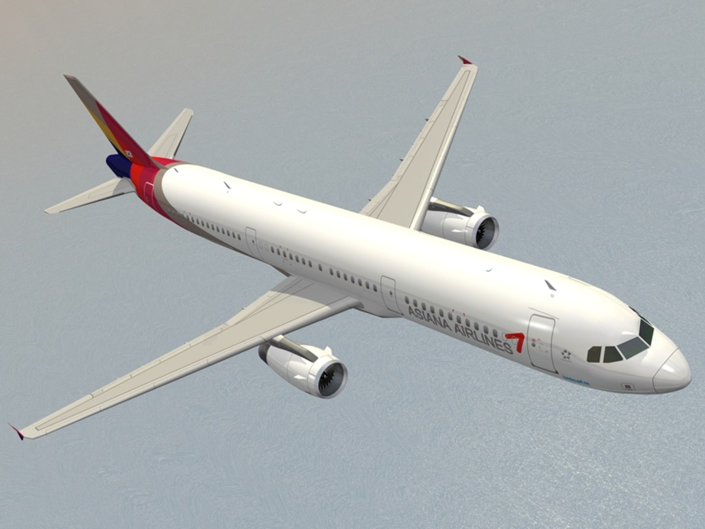 3d Airbus Asiana Airlines A321 Model