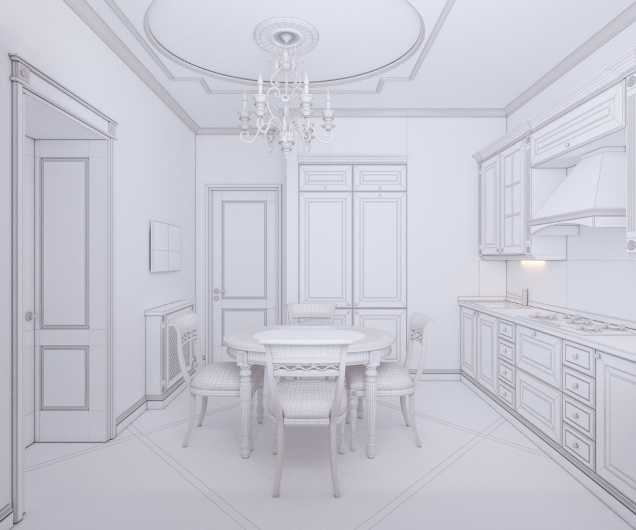 3d Model Kitchen Interior Scene Verona