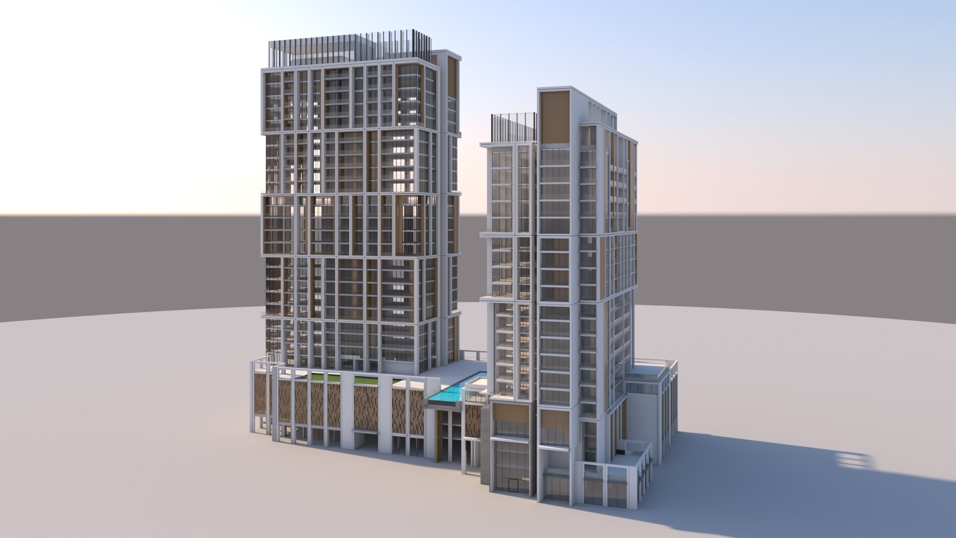 Hotel Residencial And Commercial Building 3D Model - TurboSquid 2067962