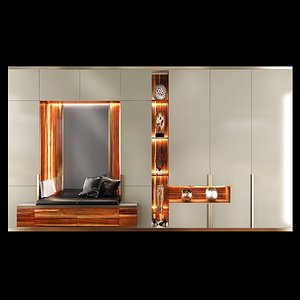 3D wardrobe hallway composition set model