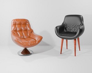3D model Two office chairs