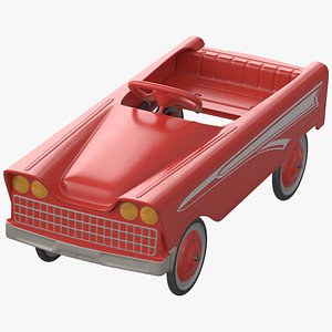 Vintage American Murray Red Childs Roadster Pedal Car Rigged for Cinema 4D 3D