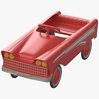 Vintage American Murray Red Childs Roadster Pedal Car Rigged for Cinema 4D