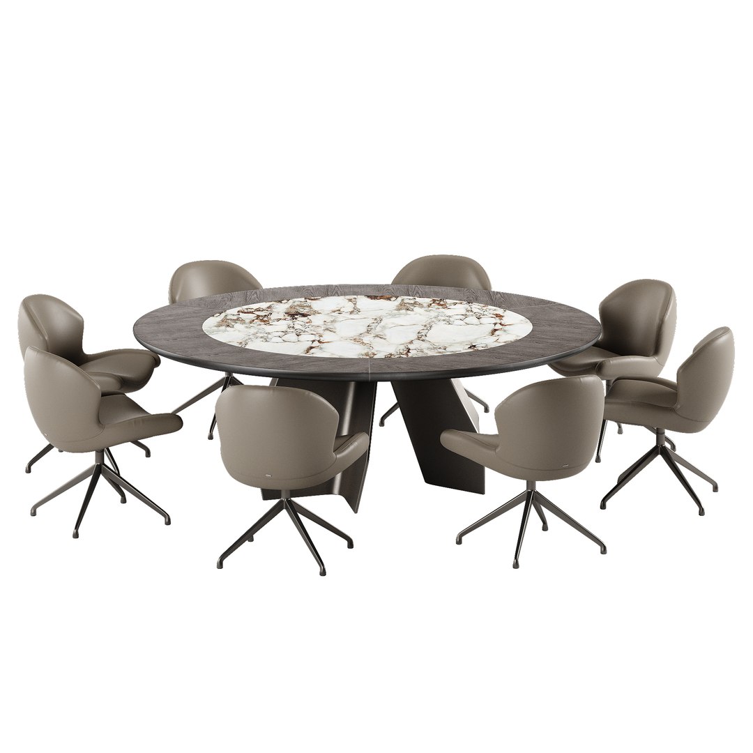 Cattelan Italia Senator Round Table Rachel Chair Set 3D Model ...